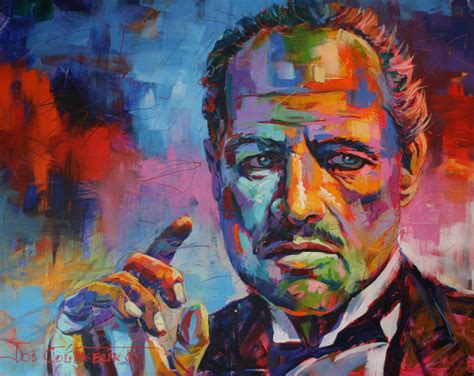 The Godfather, Acrylic on Canvas, 48"x60" | Retrato abstracto, Rostros de arte, Arte pop