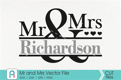 Mr and Mrs Svg, Mr and Mrs Monogram Svg, Wedding Svg By Pinoyart | TheHungryJPEG