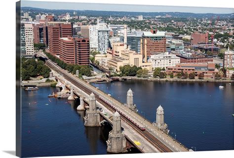 Longfellow Bridge Over Charles River, Boston, Massachusetts - Aerial Photograph Wall Art, Canvas ...