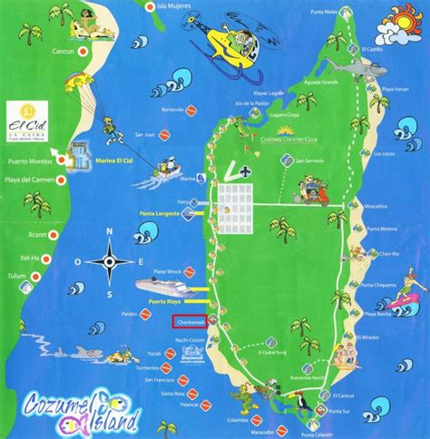 Large Detailed Map Of San Miguel De Cozumel regarding Printable Street Map Of Cozumel ...