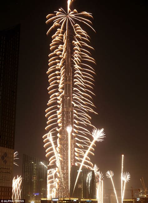 Is this the greatest firework display ever? Dubai lights up the world's tallest building to ring ...