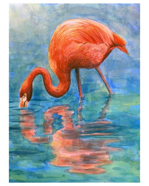 Flamingo Template Transfer for Watercolor Youtube Tutorial Video ...