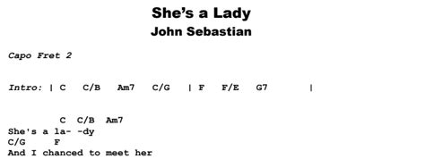 John Sebastian - She’s a Lady Guitar Lesson, Tab & Chords - JGB