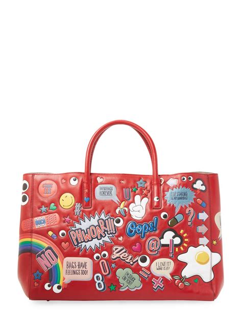 Anya Hindmarch Leather Ebury Maxi Ii Allover Wink Stickers Tote Bag in ...