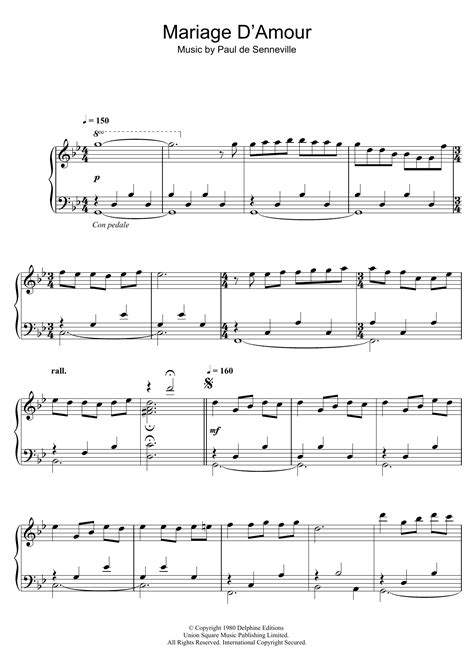 Richard Clayderman "Mariage D'Amour" Sheet Music Notes | Download Printable PDF Score 123178