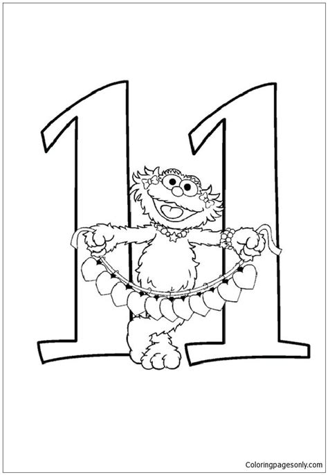 The Funny Number 11 Coloring Pages - Numbers Coloring Pages - Coloring Pages For Kids And Adults ...