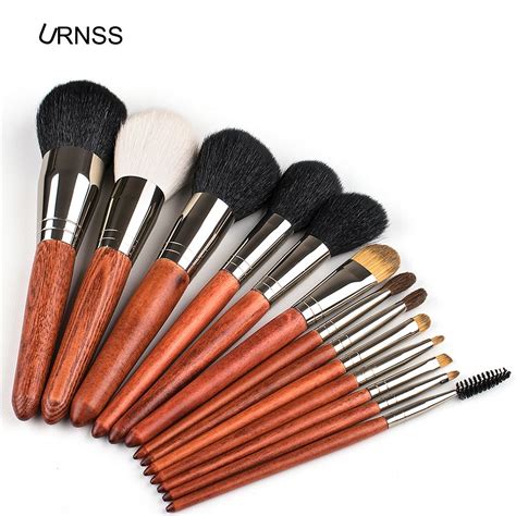 Professional goat hair Makeup Brush Set with wood handle | Makeup brush ...