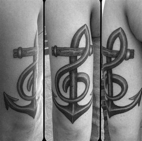 80 Treble Clef Tattoo Designs For Men - Musical Ink Ideas