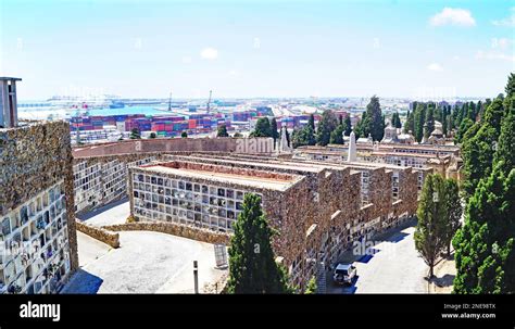 Panoramic of the Montjuic cemetery in Barcelona, Catalunya, Spain, Europe Stock Photo - Alamy