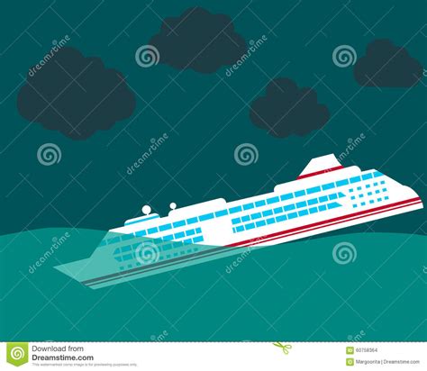 Shipwreck stock vector. Illustration of shipwreck, clouds - 60758364