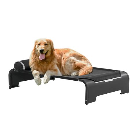 PawHut Elevated Dog Bed w/ Removable Pillow, Raised Pet Bed w/ Steel Frame & Breathable Mesh ...