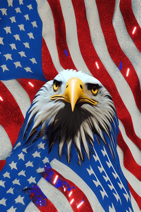 Bald Eagle American Flag Graphic · Creative Fabrica