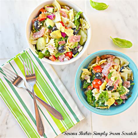 Italian Antipasto Pasta Salad With Basil Vinaigrette | Serena Bakes Simply From Scratch