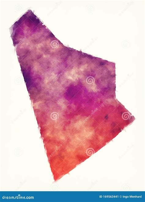 Rafah City Watercolor Map of Palestine Stock Illustration ...