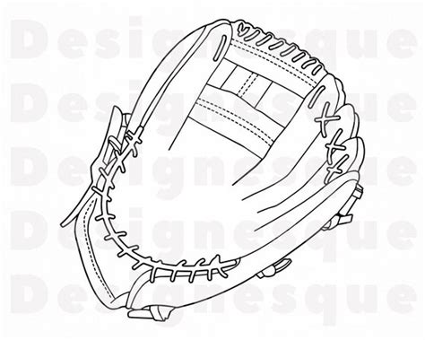 Baseball Glove Outline SVG Mitt Svg Baseball Glove Clipart | Etsy