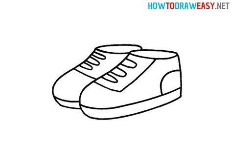 How to Draw an Easy Sneakers | Easy drawings, Shoes drawing, Sneakers ...