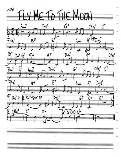 Fly Me To The Moon Sheet Music | Jazz sheet music, Sheet music, Lead sheet