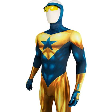 Booster Gold Cosplay Costume Michael Carter Spandex Jumpsuit Hallowcos