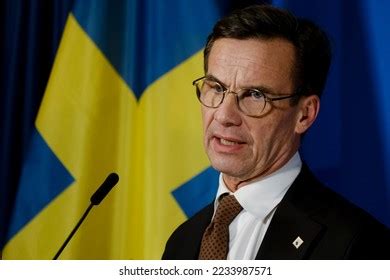 Swedens Prime Minister Ulf Kristersson Gives Stock Photo 2233987571 ...