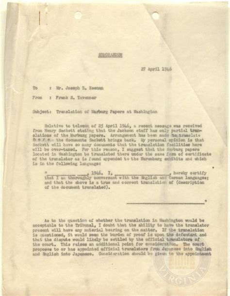 Translation of Marburg Papers at Washington | The International Military Tribunal for the Far East