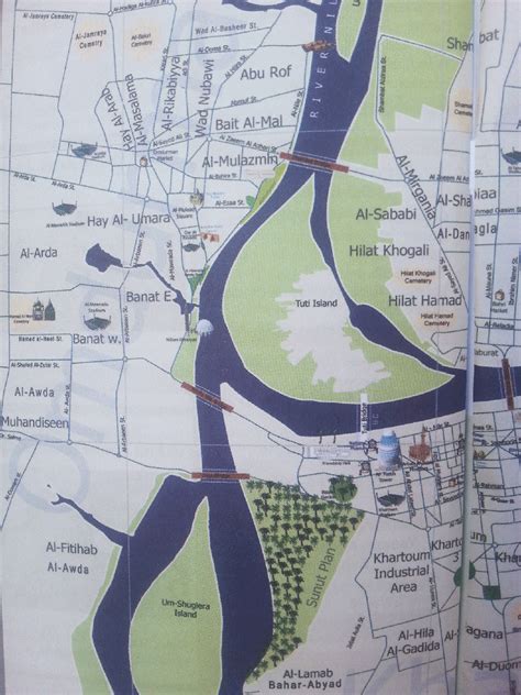 khartoum-map-of-the-city-tuti-island-nile-street Khartoum, City Map ...