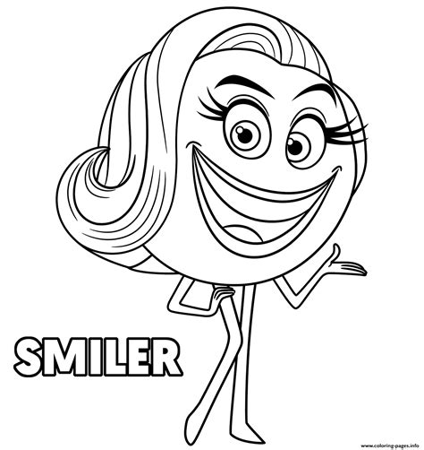 Smiler The Emoji Movie Coloring page Printable