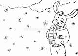 Coloring Page  Winter Rabbit Stock Vector Illustration Of Dressed sketch template