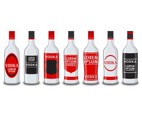 Vodka Bottle Simple Label Vector Art & Graphics | freevector.com