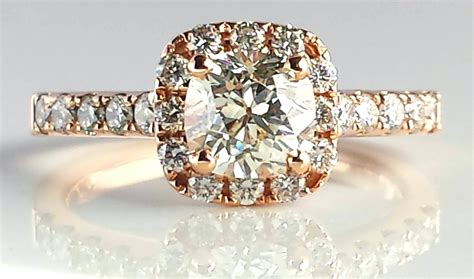 1.49ct L/VVS2 Antique Cushion Cut Diamond Engagement Ring in 18K Rose ...