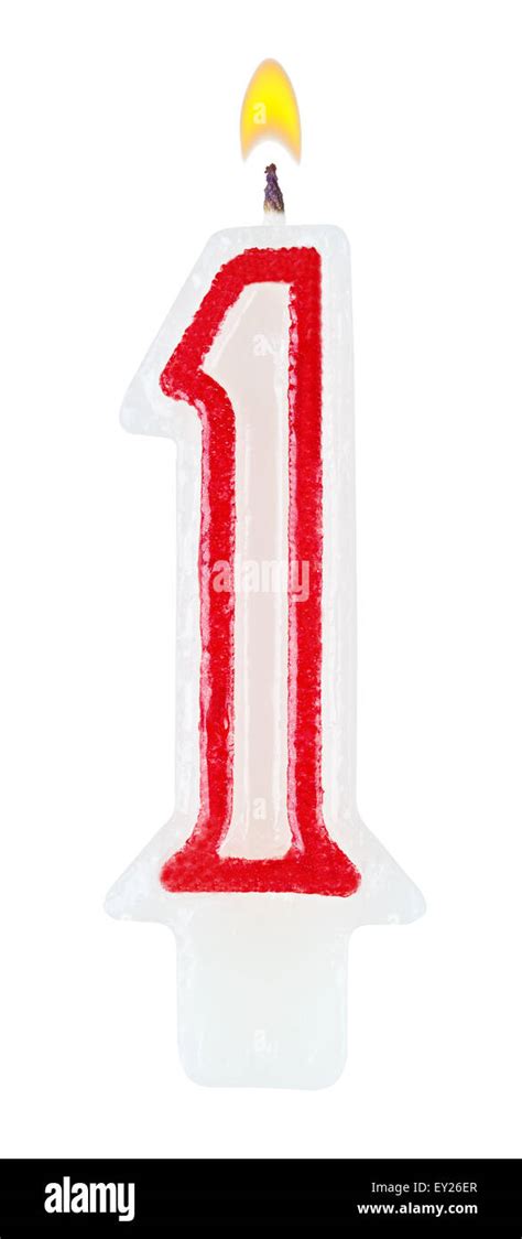 Birthday candles number one isolated on white Stock Photo - Alamy