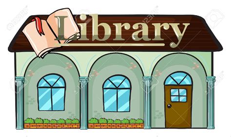 of a library on a white background Stock Vector library cartoon ...