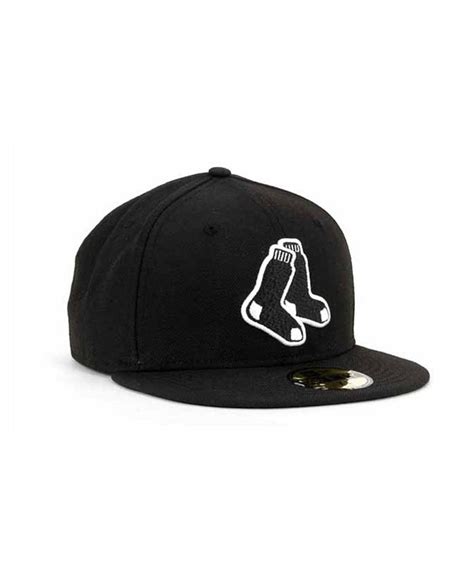 New Era Boston Red Sox Black and White Fashion 59FIFTY Cap - Macy's