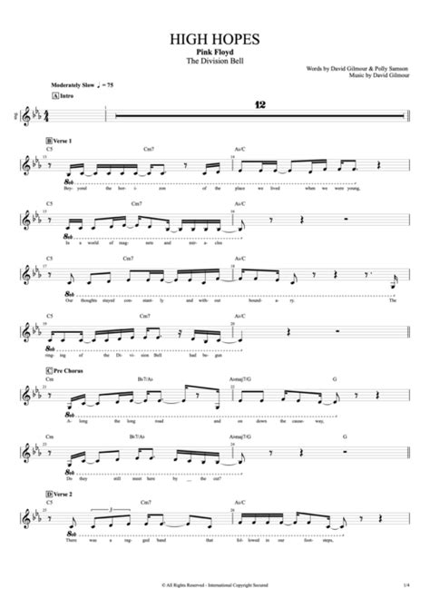 High Hopes Tab by Pink Floyd (Guitar Pro) - Full Score | mySongBook