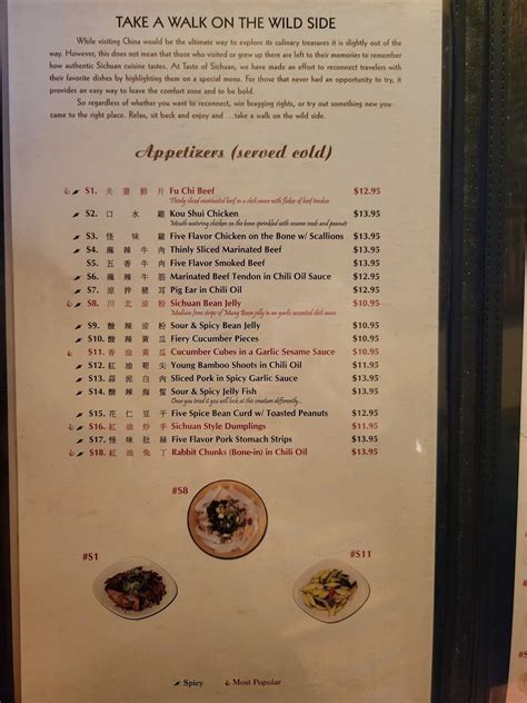 Menu at Taste Of Sichuan Beaverton restaurant, Beaverton