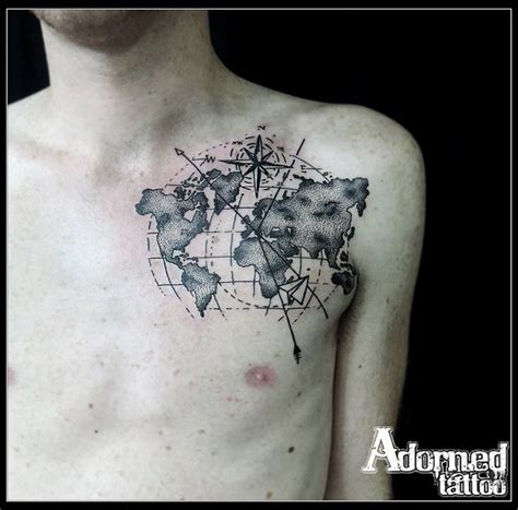 World map tattoo #compass #north #east, #south #west #globe | Map ...