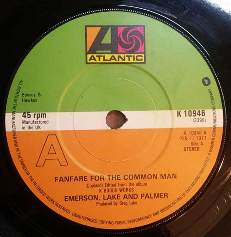 Emerson Lake And Palmer – Fanfare For The Common Man (WEA Pressing ...