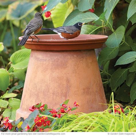 Easy Flower Pot Birdbath | Bird bath garden, Bird garden, Diy bird bath