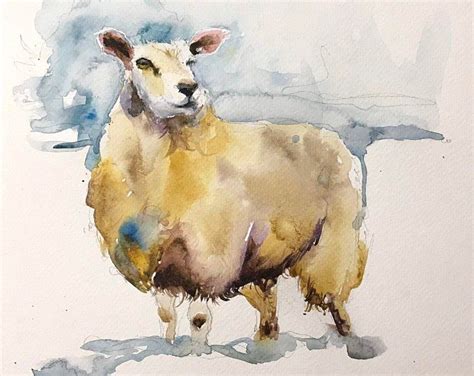 Original watercolors Free delivery by ValerieMafricaArt on Etsy | Sheep art, Sheep paintings ...