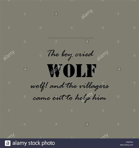 Aesop quotes. The boy cried Wolf, wolf Stock Vector Image & Art - Alamy