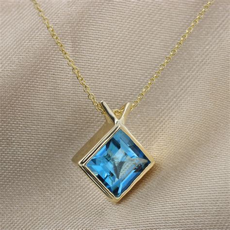 Blue Topaz Necklace London Blue Topaz Blue Necklace - Etsy