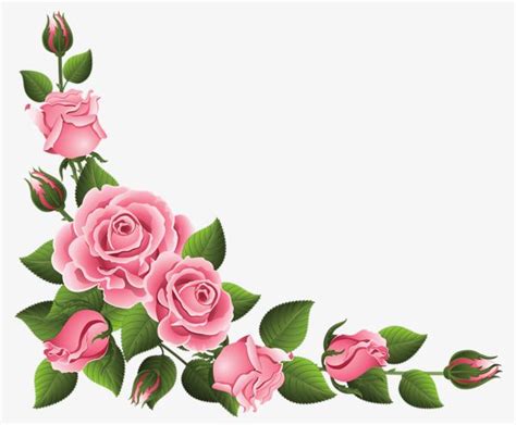 Pink Rose Border PNG Image, Pink Rose Border, Rose Clipart, Lace, Flowers PNG Image For Free ...