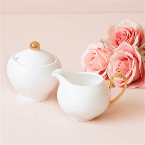 Sugar Bowl & Creamer Ivory by Cristina Re - Brookfield House