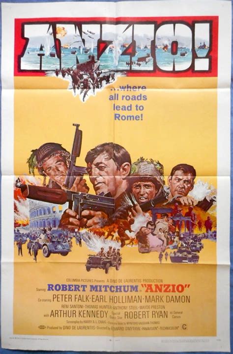 ANZIO MOVIE POSTER Robert Mitchum Peter Falk WWII 1-sht 1968 | Movie posters, Movie posters ...