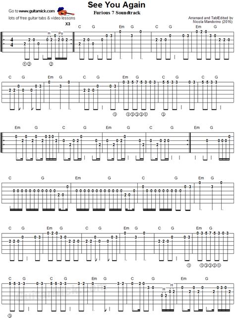 See You Again Guitar Chords | Piano Sheet Music