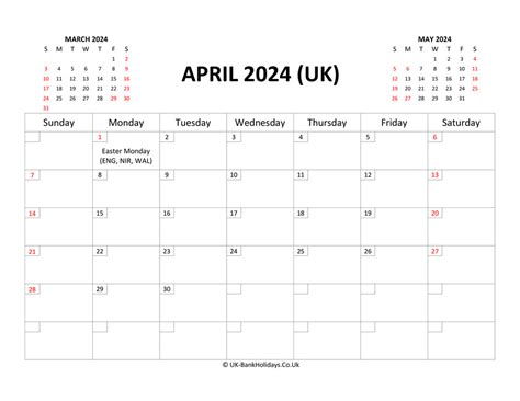 April 2024 Calendar With Holidays