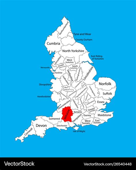 Map wiltshire south west england united kingdom Vector Image