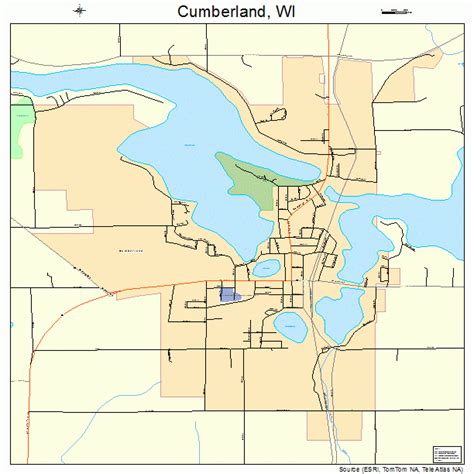 Cumberland Wisconsin Street Map 5518025