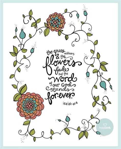 Scripture Art, Bible Verse, Hand Drawn Flower illustration | Walk By Faith | Scripture art ...