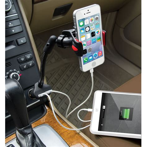 The Dual iPhone Charging Car Mount - Hammacher Schlemmer