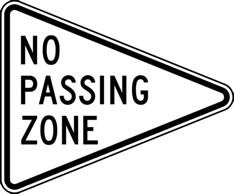 No Passing Zone, Black and White | ClipArt ETC